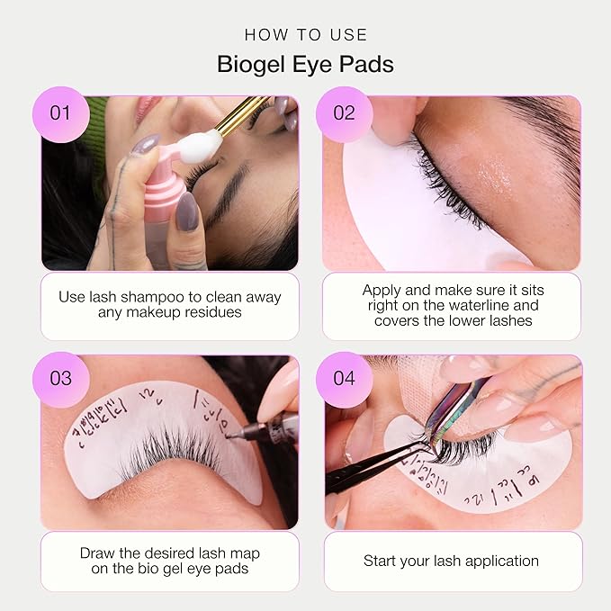 Curacoro Biogel Eye Pads for Lash Extensions, Soft Sticky Under Eye Patches for Sensitive Skin, Eyelash Perm Lamination, Lash Extension Remover Supplies (10 Pairs)