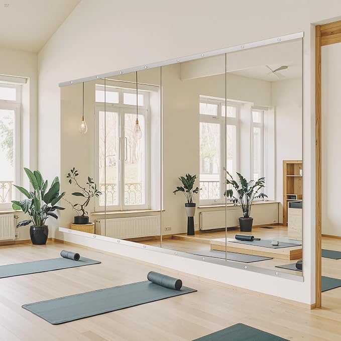 Home Gym Mirror for Wall, 70x24x2PCS Frameless Full Length Mirror, Silver | HD Shatterproof Glass, Easy Wall Mount, Large Body Mirrors for Home Gym, Workout, Bedroom, Garage