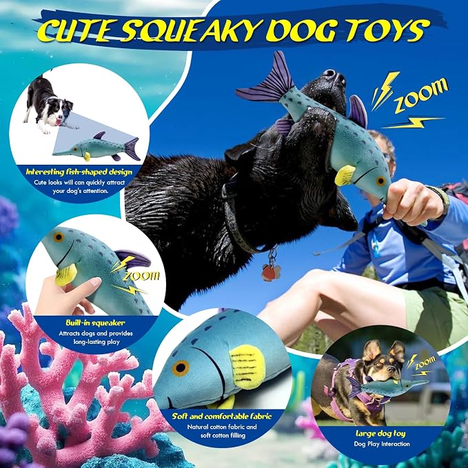 Fuufome Large Squeaky Dog Chew Toy, Ideal Dog Toys for Chewers, for Small and Medium Breed Puppies or Dogs