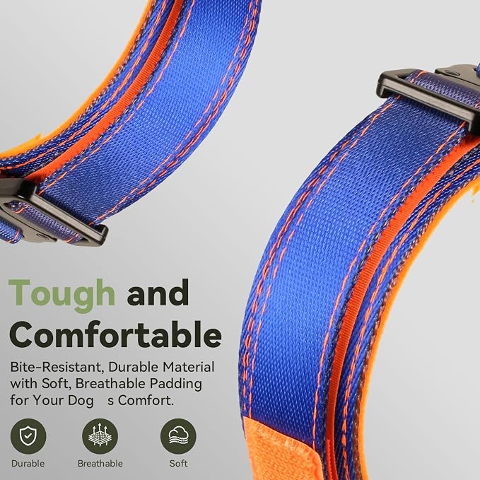 2026 Upgrade Waterproof Tactical AirTag Dog Collar, Built in AirTag Holder | Comfortable Control Handle, Quick Release Metal Buckle, Durable 1000D Nylon, For Medium to Large Dogs, Ocean Blaze,XL