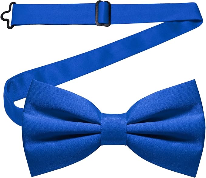 JEMYGINS Solid Color Pre-tied Bow Tie Adjustable Bowtie for Men