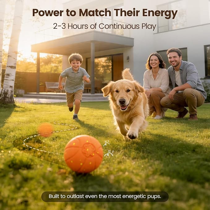 Invengo Interactive Dog Ball, Automatic Rolling Dog Toys with 3 Play Modes | For Dogs, Interactive Play