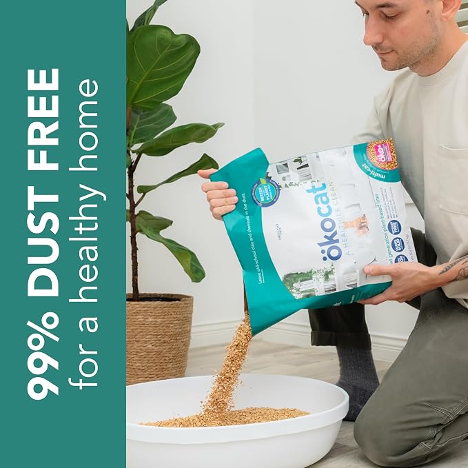 ökocat Multi-Cat Natural Wood Clumping Cat Litter, Odor Control, 18.8 Lbs