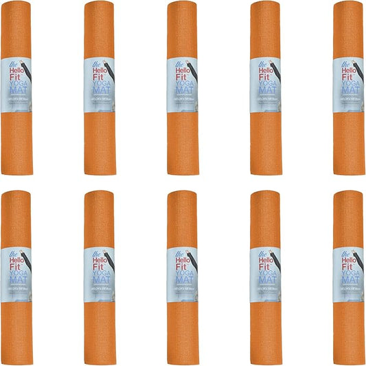 10-Pack Yoga Mat, 68" x 24" Non Slip Exercise Mat, 4mm Thick Gym Mat for Fitness and Stretching, Bulk Non Toxic Yoga Mats for Schools and Studios