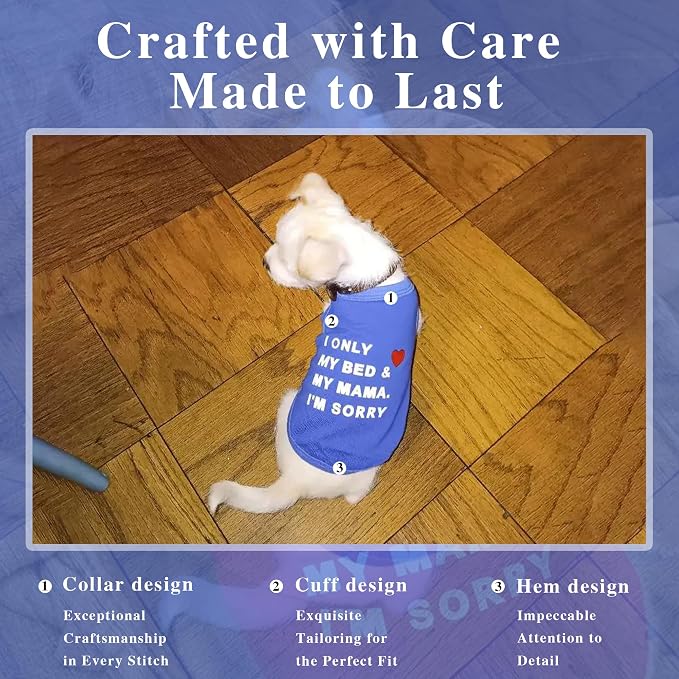 Stylish Cotton Dog Shirt with Print, Soft & Breathable, All-Season Comfort, Fits Most Breeds - Perfect Pet Apparel for Small, Medium, Large Dogs.Blue&3XL