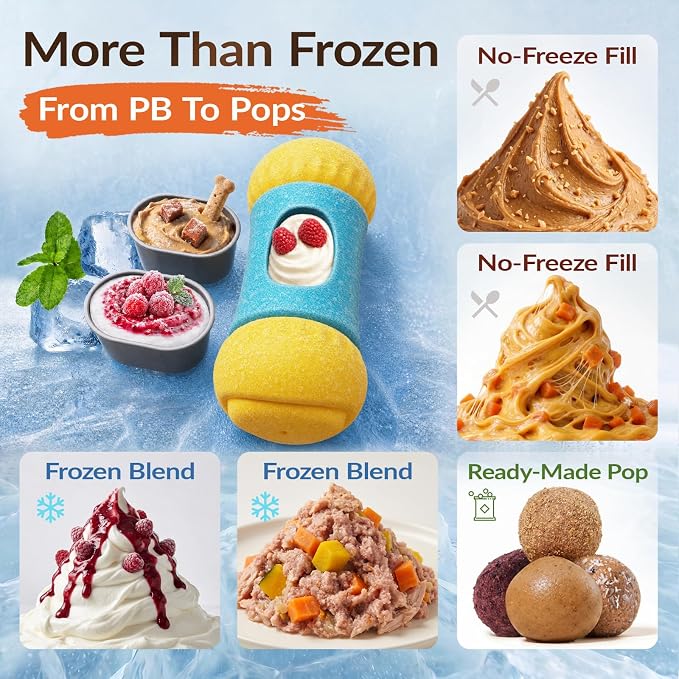 Dog Treat Dispensing Puzzle Toys Frozen Food Holder Slow Feeder