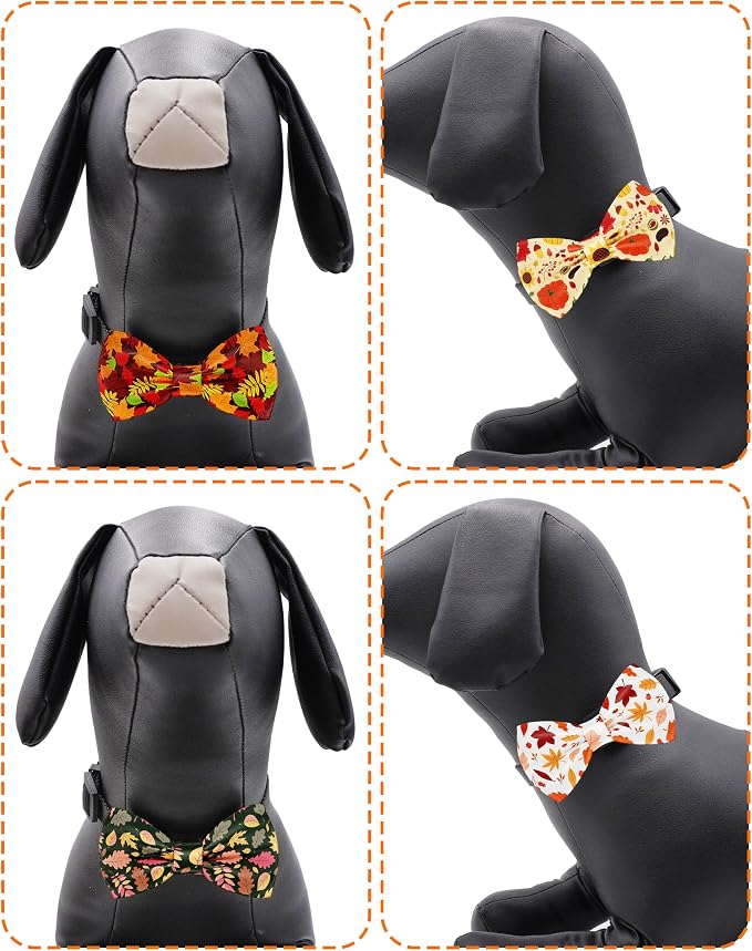 PET SHOW 5 Pack Dog Bowties Fall for Large Dogs Slide on Collar