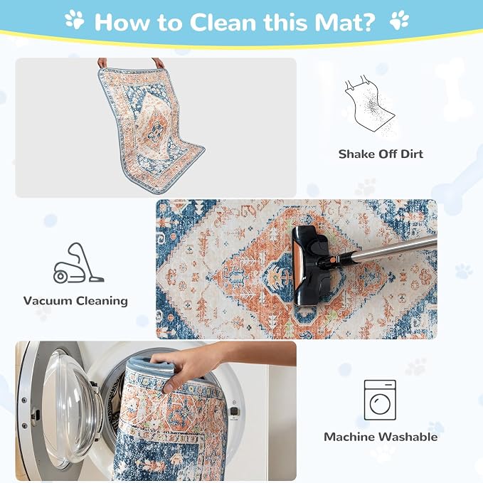 Lahome Extra-Large Washable Dog Pee Pads (72"x72") - Super Absorbent & Waterproof - Leakproof Reusable Mat for Playpens, Beds & Whelping , Convenient Cleanup,Beige Blue
