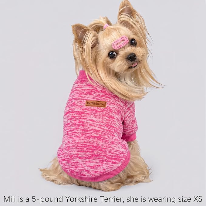 3 Pack Dog Sweaters for Small Dogs Girl Boy Winter Fleece Clothes Warm Soft Dog Sweatshirt Outfit for Dogs Cats Pet Apparel