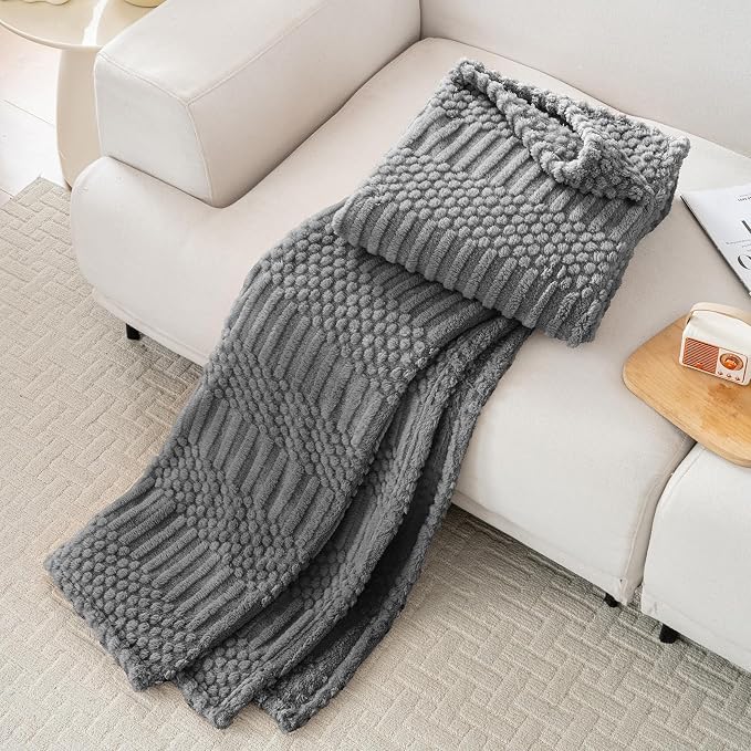 90x104 Inch Grey King Size Blanket - Soft & Fluffy Fleece, Neutral Tan Color, Cute & Aesthetic, Perfect for Sofa, Couch, Bed, Living Room & Bedroom, All-Season Use, Plush & Cozy Decorative Blanket