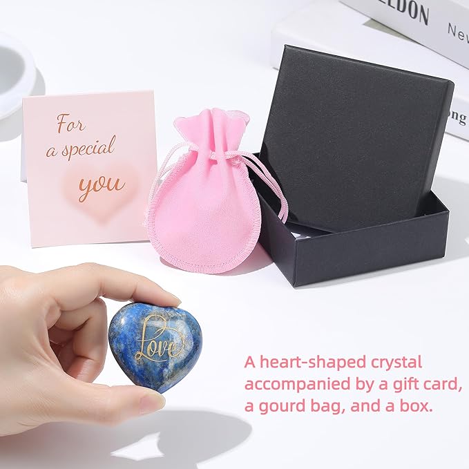 ZHIYUXI 45mm Lapis Lazuli Engraved Heart Stone Gemstones Heart Crystal Lapis Lazuli Stone Polished Stones Blue Lapis Lazuli Crystal Gem Meditation Spiritual Healing Gifts for Men Reiki