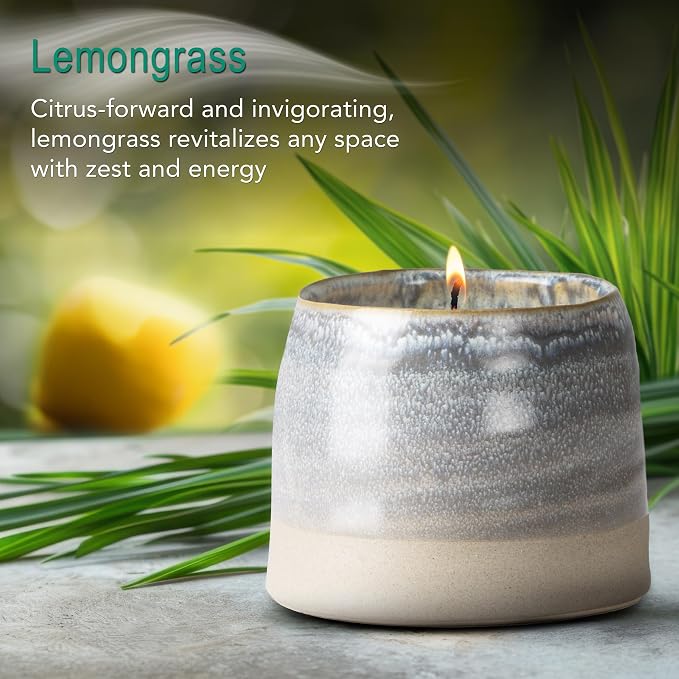 Hyggelight - The Growing Candle, Lavender Scented, 10oz Ceramic Pot, Single Wick Aromatherapy Candles, 100% Soy for Women and Men, Greta