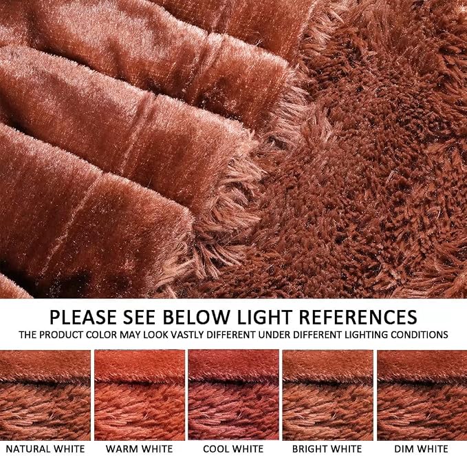 YUSOKI Long Faux Fur King Size Blanket, Brown, 90" x 104" | Ultra Soft, Lightweight for All Season Use, stays fluffy after repeated washes, Perfect Gifts, Machine Washable