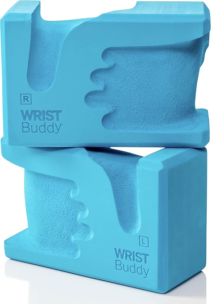 WRISTBuddy® Hand-Shaped Ergonomic Yoga Blocks for Optimal Wrist Support During Yoga, Pilates, Pushups, Planks, and Handstands - Patented Non Slip Blocks for Enhanced Stability and Comfort.