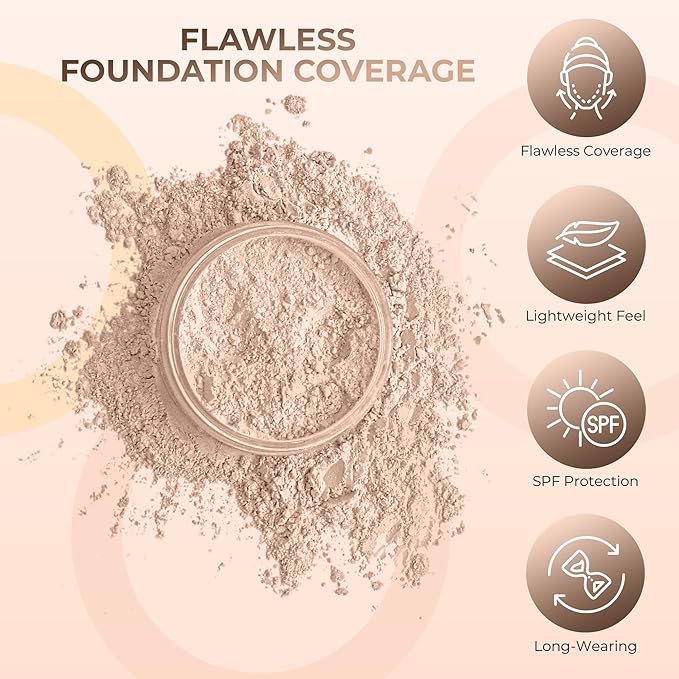 16pc Beginner Mineral Makeup STARTER KIT with 10 BRUSH SET (5gm) Sample Size Foundation, Primer, Blush, Bronzer, Setting Powder for Learning, Occasional Use,First Time Users, Travel Size Kit (Light)