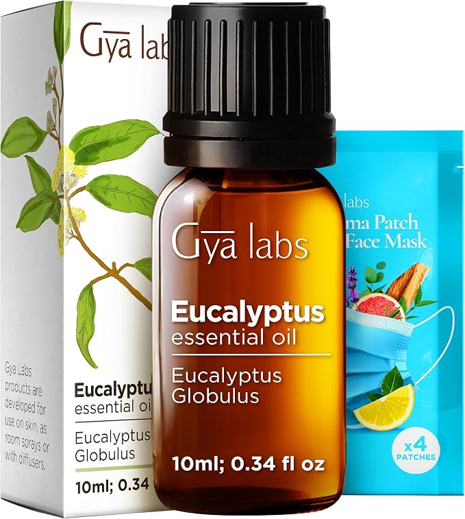 Tea Tree Oil for Skin & Eucalyptus Essential Oil for Diffuser Set - Aromatherapy Grade Essential Oils Set - 2x0.34 fl oz - Gya Labs