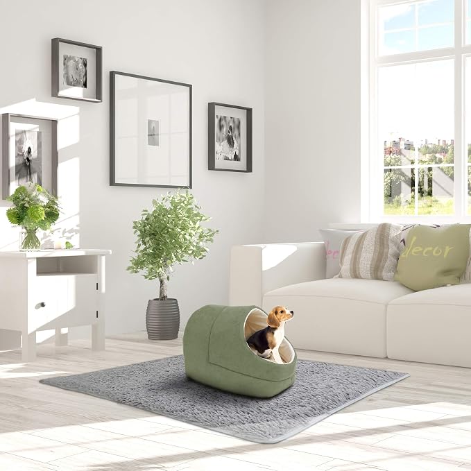 Self Warming Burrow Cat Bed, Washable Pet Hideway House | Keep Warming, Machine Washable, Easy to Clean, Soft & Comfortable, Pet Beds fo Cats & Dogs, Cozy Privacy Nook