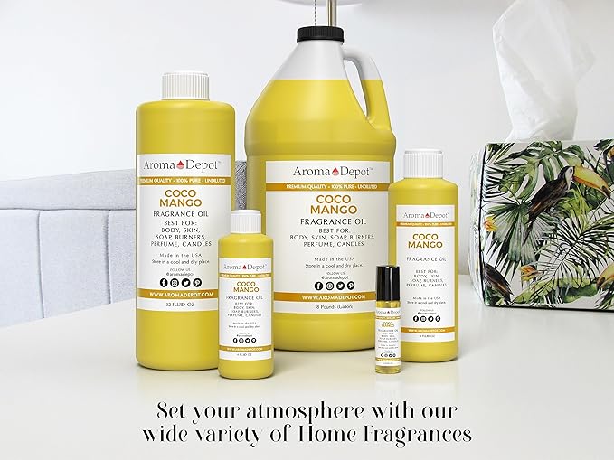 Aroma Depot 2 oz / 2 Ounces Coco Mango Unisex Perfume/Body Oil Our Interpretation, Premium Quality Uncut Fragrance Oil Soap, Candle Making & Incense