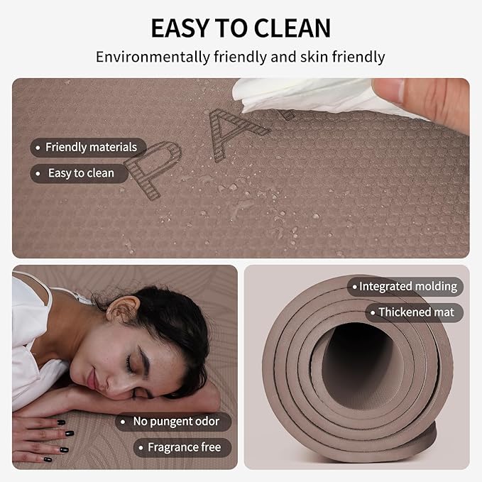 PAIDU Large Yoga Mat-72’x36’x0.4’ Extra Width ＆ Thick,Comfortable,Non-Slip Exercise Mat-Works Great on All Floor for Stretching,Yoga Studio,Gym or Home Workouts
