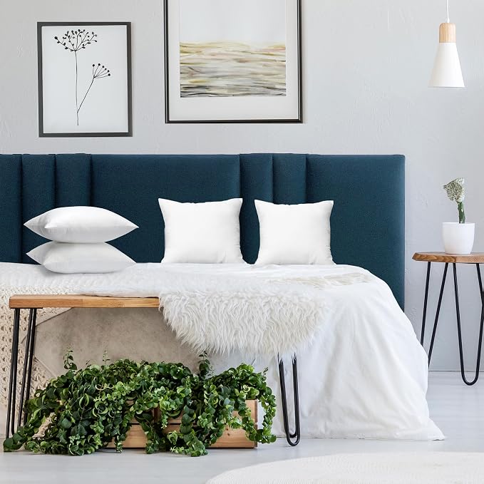 Utopia Bedding Throw Pillows, Decorative 12x12 Pillow Inserts, Set of 4 | Down alternative pillow insert with plush fluffy fill for beds sofas couches and chairs. Suitable for indoor outdoor use.