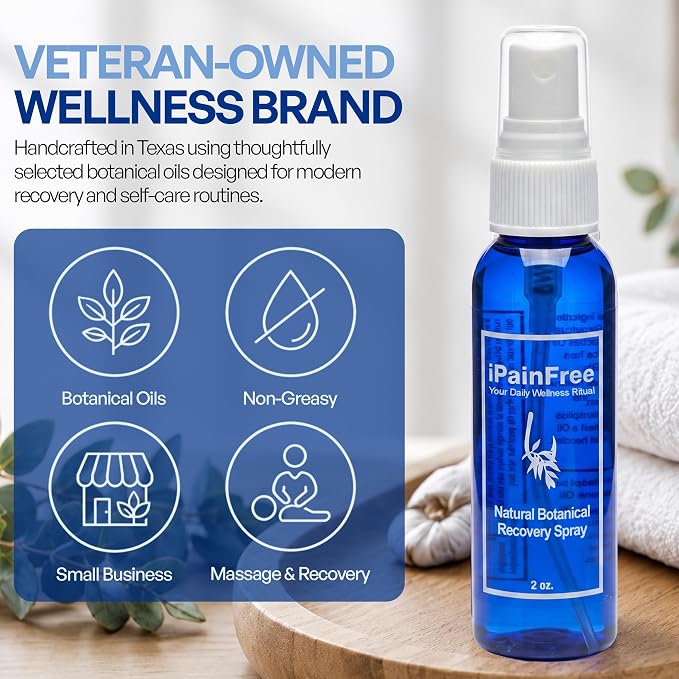 Natural Botanical Recovery Spray with Eucalyptus, Jojoba, Aloe Vera & Grapeseed Oils – Lightweight Topical Recovery Spray for Muscle & Joint Comfort & Massage – Non-Greasy Formula – 2 oz