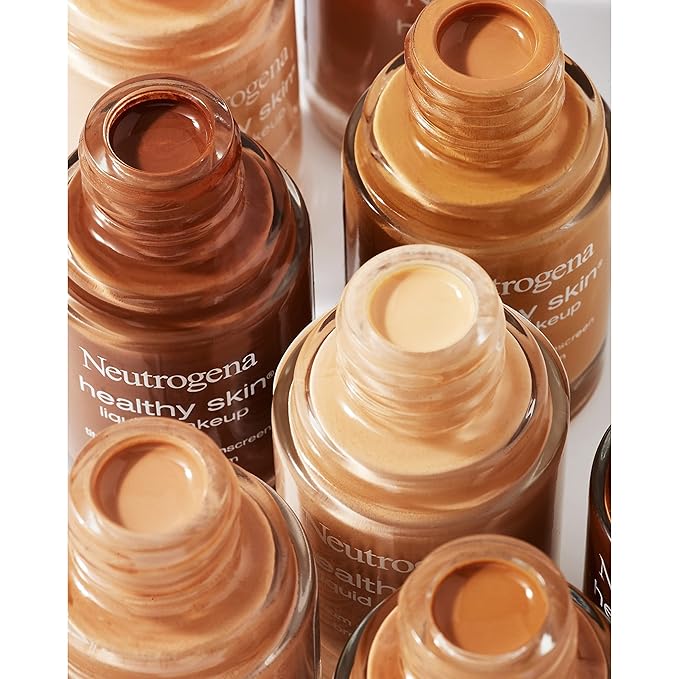 Neutrogena Healthy Skin Liquid Makeup Foundation with Broad Spectrum SPF 20 Sunscreen, Medium Coverage Foundation with Nourishing Pro-Vitamin B5, Warm Beige 90, 1 fl. oz