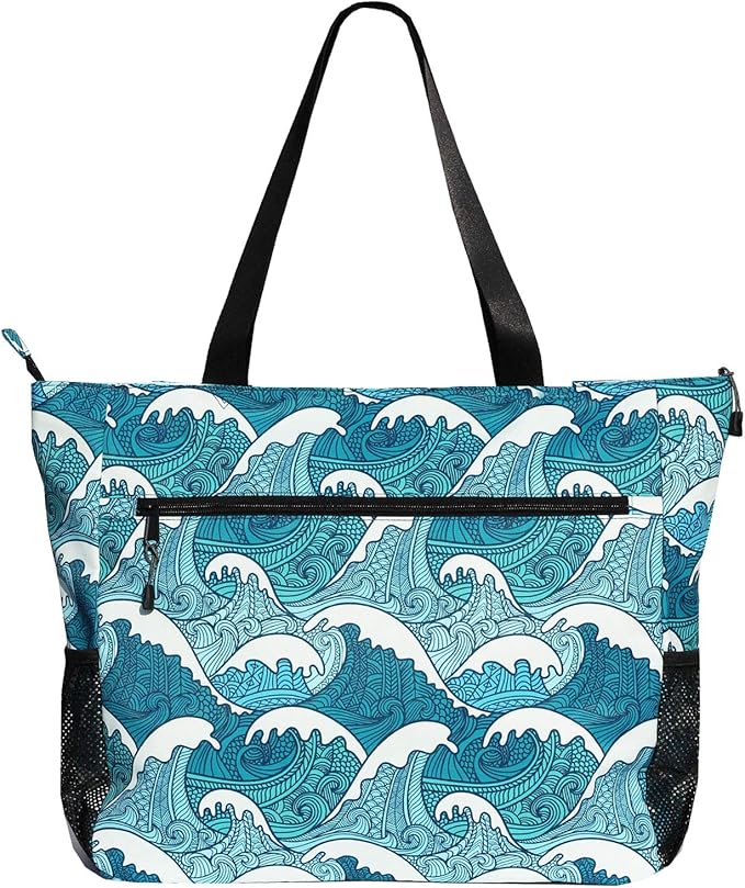 ESVAN LARGE BEACH BAG Water Resistant Lightweight 20 inch Women Oversize Tote Bag for Gym Beach Travel Pool Yoga Nurse