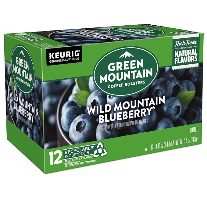 Green Mountain Coffee Roasters Wild Mountain Blueberry Keurig Single-Serve K-Cup pods, Light Roast Coffee, 72 Count