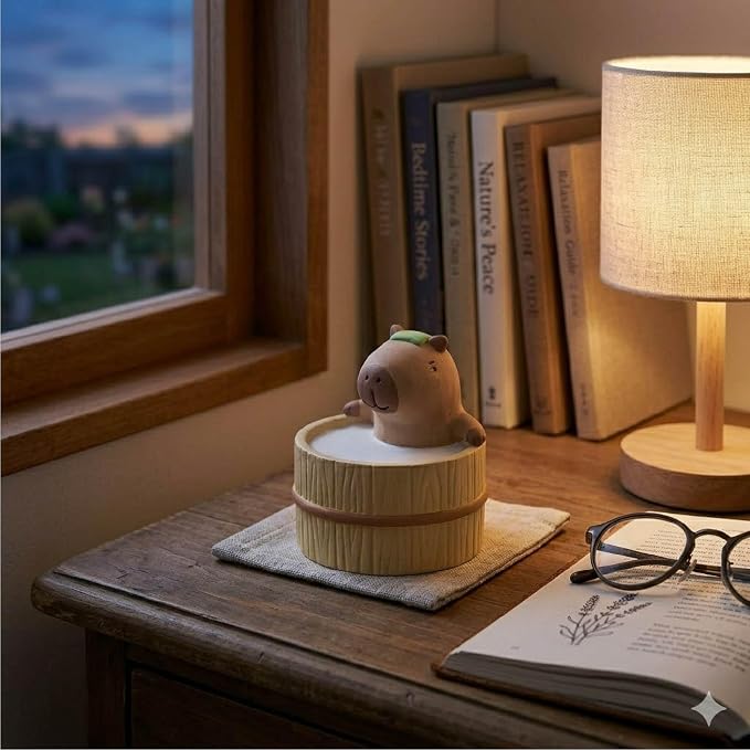 Passive Stone Diffuser, Cute Animal Series Aromatherapy Oil Diffuser for Tabletop Decor (1, Relaxed Capybara)
