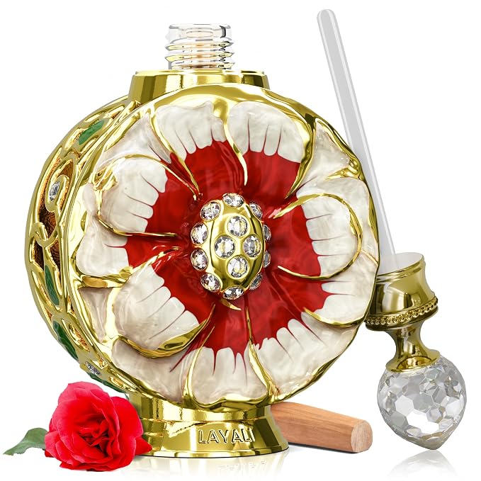 Swiss Arabian Layali Rubis – Arabian Perfume Oil Fragrance with Rose, Pear and Orange Flower – Luxury Products From Dubai – Long Lasting & Addictive Parfum – Arabic Perfume Oil for Women (0.5 oz)