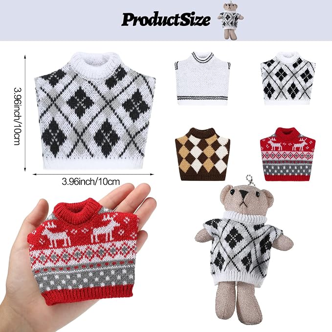 4 Pieces Guinea Pig Clothes Small Animal Rabbit Warm Vest Costume for Ferret, Bunny, Guinea Pig, Squirrel Halloween Party Cosplay Photo Shoot T-Shirt Winter Pet Sweatshirt