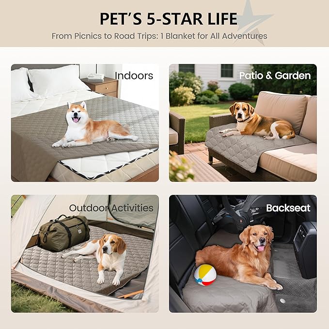 gogobunny Waterproof Blanket, Couch Covers for Dogs, Reversible Protector | 3X Stronger Leakproof, Scratch Proof Durable Furniture Protection, Stain Resistant, Washable, 30x70 Inch Dark Stone