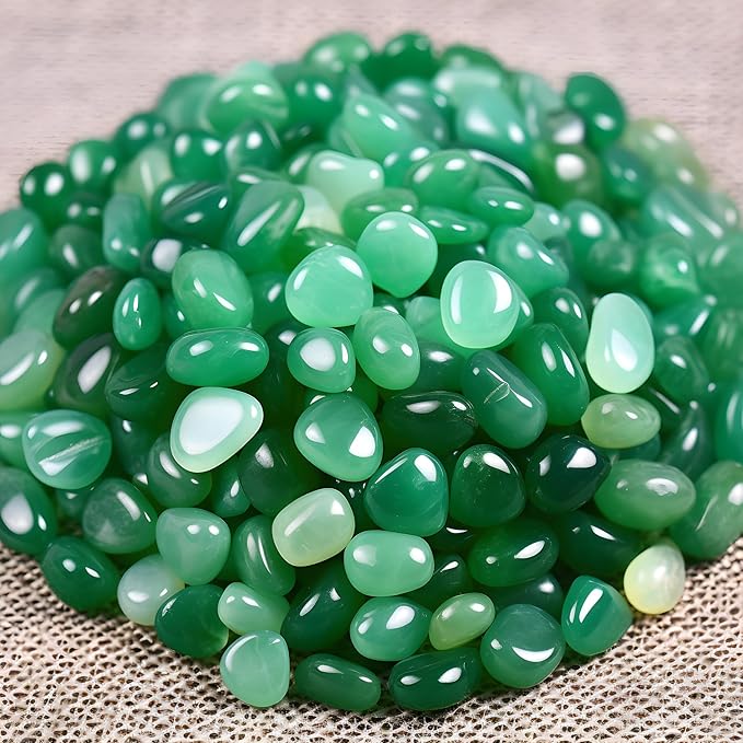 Polished Aventurine Crystal Chips 200 Pcs - 0.3" 10 oz Tumbled Stone Chips Crushed Sea Glass Stones Healing Reiki Crystal Jewelry Making Home Decoration