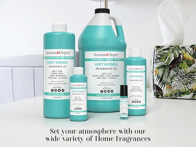 Aroma Depot Wet Kisses 2oz Fragrance Oil I Perfume I Skin Oil I Scented. DIY Projects Such as Candles, Bath Bombs, Body Butters, Creams & Lotions. for Diffuser, Burners, or Warmers.