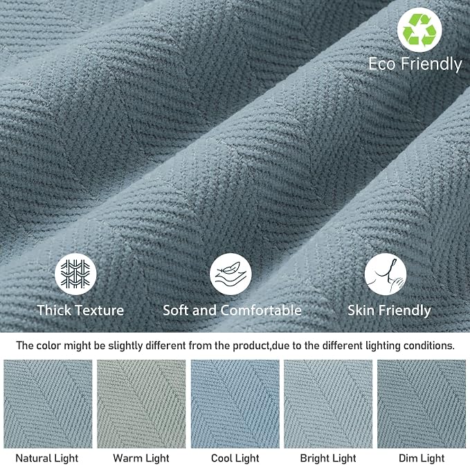 Throw Blue Pillow Covers 18x18 Set of 2 Chenille Pillow Covers with Elegant Design Soft and Luxurious Decorative Throw Pillows for Couch, Bed, and Home Decor, Light Blue