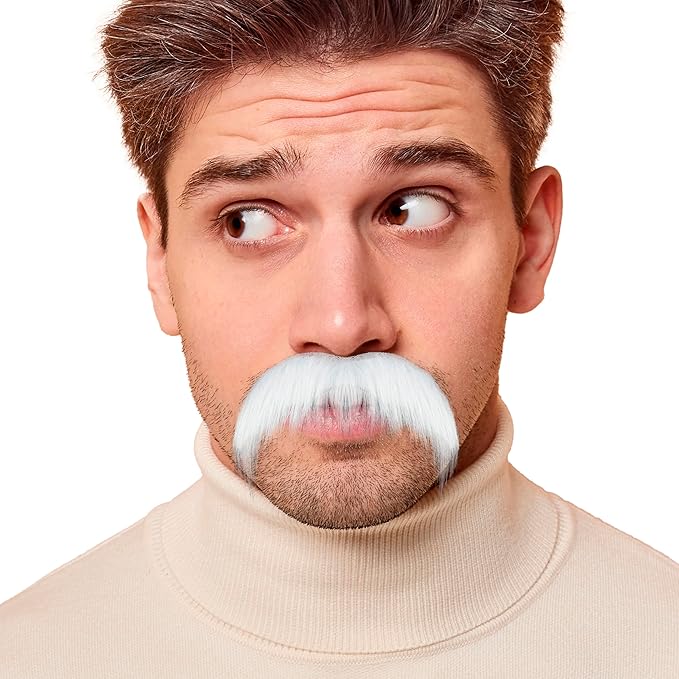 Fake Mustache for Men Classic Halloween Self Adhesive Fake Beard Novelty Stick On Fake Mustaches