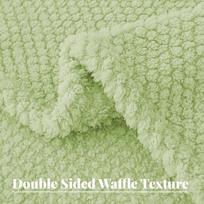 Whale Flotilla Extra Large Soft Fleece Throw Blanket for Couch | 50x70 Inch, Light Gree, Suitable for Sofa Chair Bed, Fluffy Fuzzy Jacquard Blankets for All Season, Lightweight and Cozy