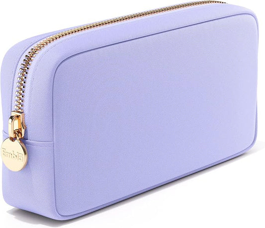 Embla Makeup Bag Travel Cosmetics Pouch and Toiletry Bag, Nylon Zipper Pouch Purse, Cute Make Up Organizer Storage Tote for Women Girls, Waterproof Travel Skincare Case, Small Makeup Bags, Lilac