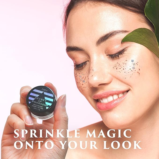 Secret of Pharaoh Holographic Chunky Glitter Gel for Face, Body, Hair - Purple Sparkle | Vibrant Colores, Festival and Party Makeup - Versatile and Long-Lasting, Dazzling and Shimmering Effect