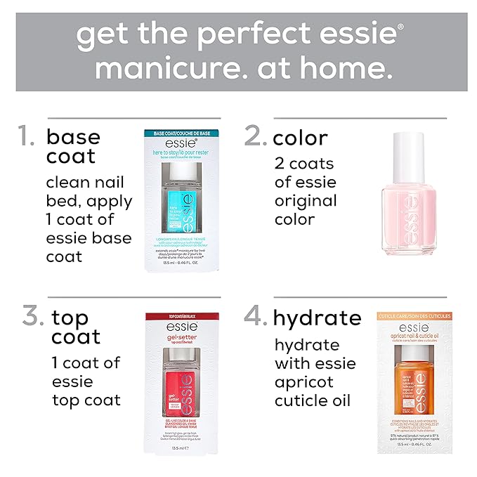 essie Nail Polish, Sheer White, 0.46 Ounce | Glossy Shine | Marshmallow | Pack of 2