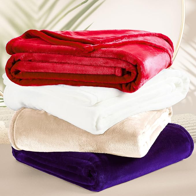 DREAMNINE Extra Large Soft Comfy Fluffy Fleece Bed Blanket Full Size 80" x 90", Luxury Huge Decorative Fuzzy Blanket for Bedroom, Big Cozy Shaggy Warm Flannel Blankets for Winter Autumn Pet, Purple