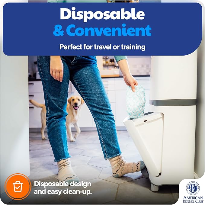 American Kennel Club Male Dog Wrap, Disposable Diapers with Wetness Indicator, Small, 50 Count