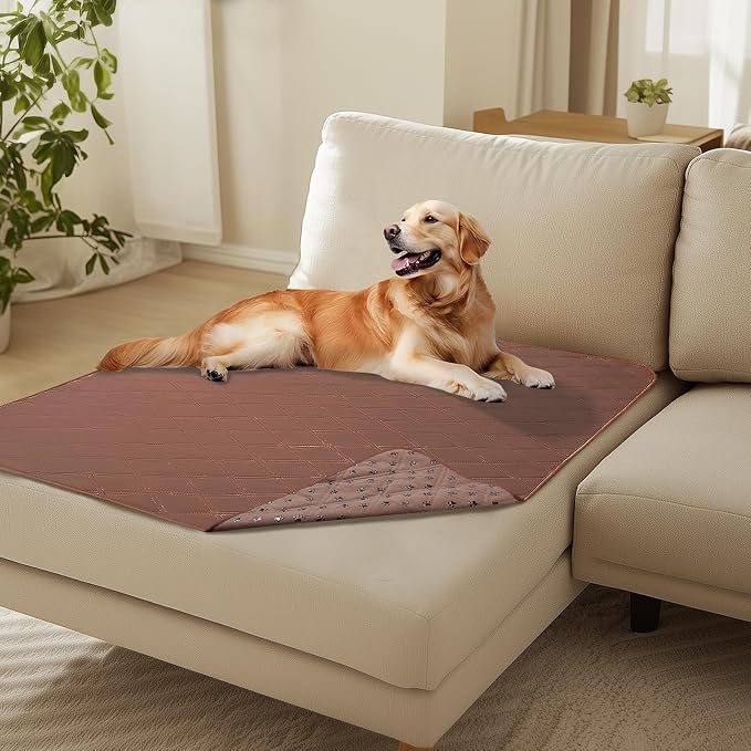 Luciphia Waterproof Couch Cover for Dogs, Non-Slip Pet Sofa Protector | Non-slip waterproof couch cover scratch-resistant machine washable protects sofa bed, Coffee Brown, 40" x 50"