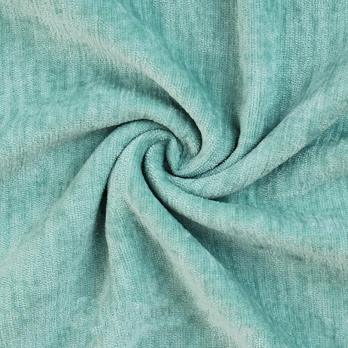decorUhome Soft Chenille Aqua Haze Throw Pillow Covers 26X26 Set of 2 | Decorative Fall Couch Pillow Covers Solid Dyed Accent Modern Euro Sham Farmhouse Neutral Square Pillow Cases for Sofa