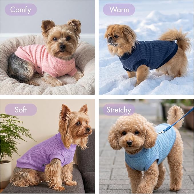 1 Pack Dog Shirt for Small Supplies Functional Waffle Dog Clothes Warm Soft Sweatshirt Outfit for Dogs Cats Pet Apparel