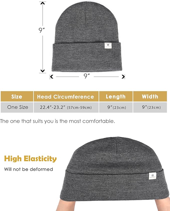 YANIBEST Satin Lined Beanie for Women Reduce Frizz Winter Hats for Women Men Silk Lining Soft Slouchy Warm Cuffed Less Static