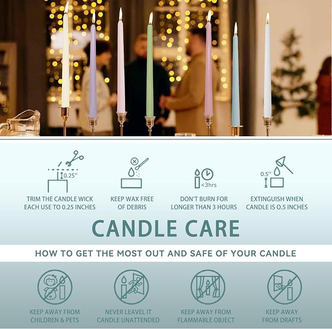 Handmade Printed Candles 10 in Long Candle Sticks Unscented Candle Blue and White Porcelain Pattern Candles for Home Wedding Dinner Holiday Party