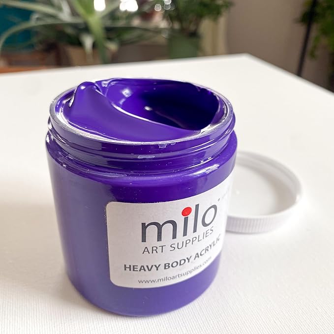 milo Acrylic Paint Set of 8 Colors | 8 ounce Jars | Heavy Body Acrylic Painting Set | Made in the USA | Non-Toxic, Holds Texture and Brush Strokes