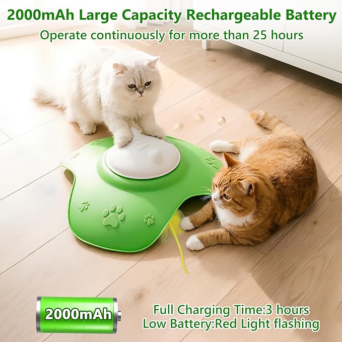 Hide and Seek Cat Toy,Rechargeable Whack-a-Mole Automatic Treat Reward,Interactive Cat Toy for Indoor Cats, Motion Touch Activated Electronic Cat Toys,Silicone Cat Play Mat for Bored Adult Kittens