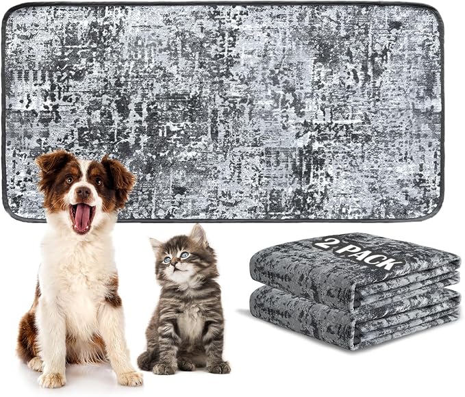 Washable Pee Pads for Dogs, Reusable Puppy Pads 24"x 48" 2 Pack | Leak-Proof, Super Absorbent Potty Training Pads With Non-Slip Backing For Crates, Floor, Playpen, Whelping & Furniture